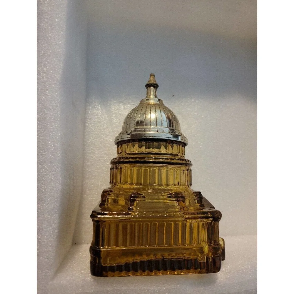 Vintage Avon Bottle 3-Tier Capitol Building Amber Aftershave Perfume Cologne - Picture 2 of 8